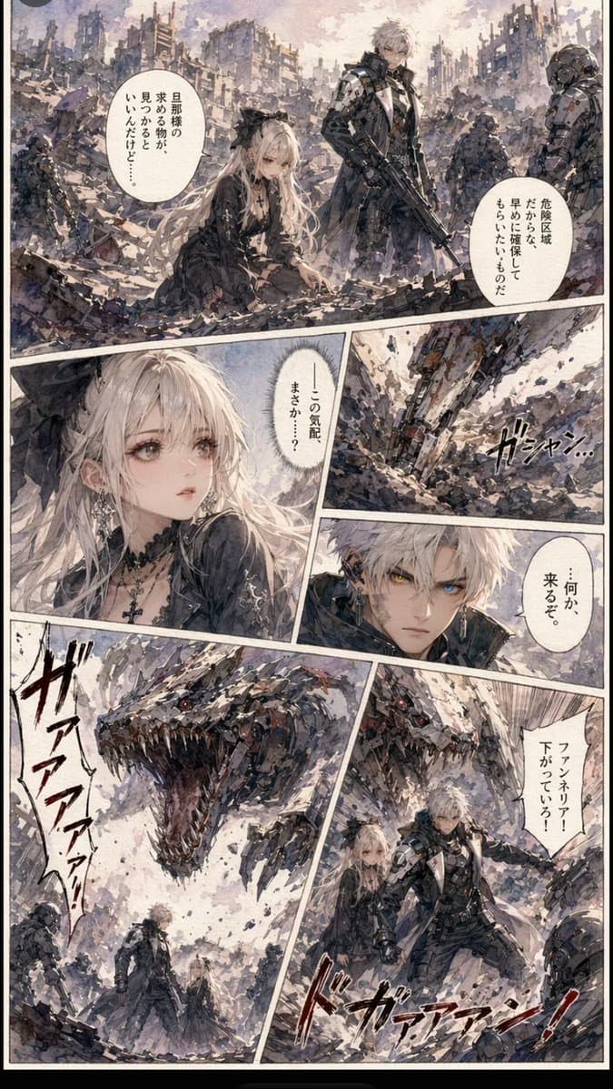 Gritty Sci-Fi Shoujo Manga Page - AI image template preview