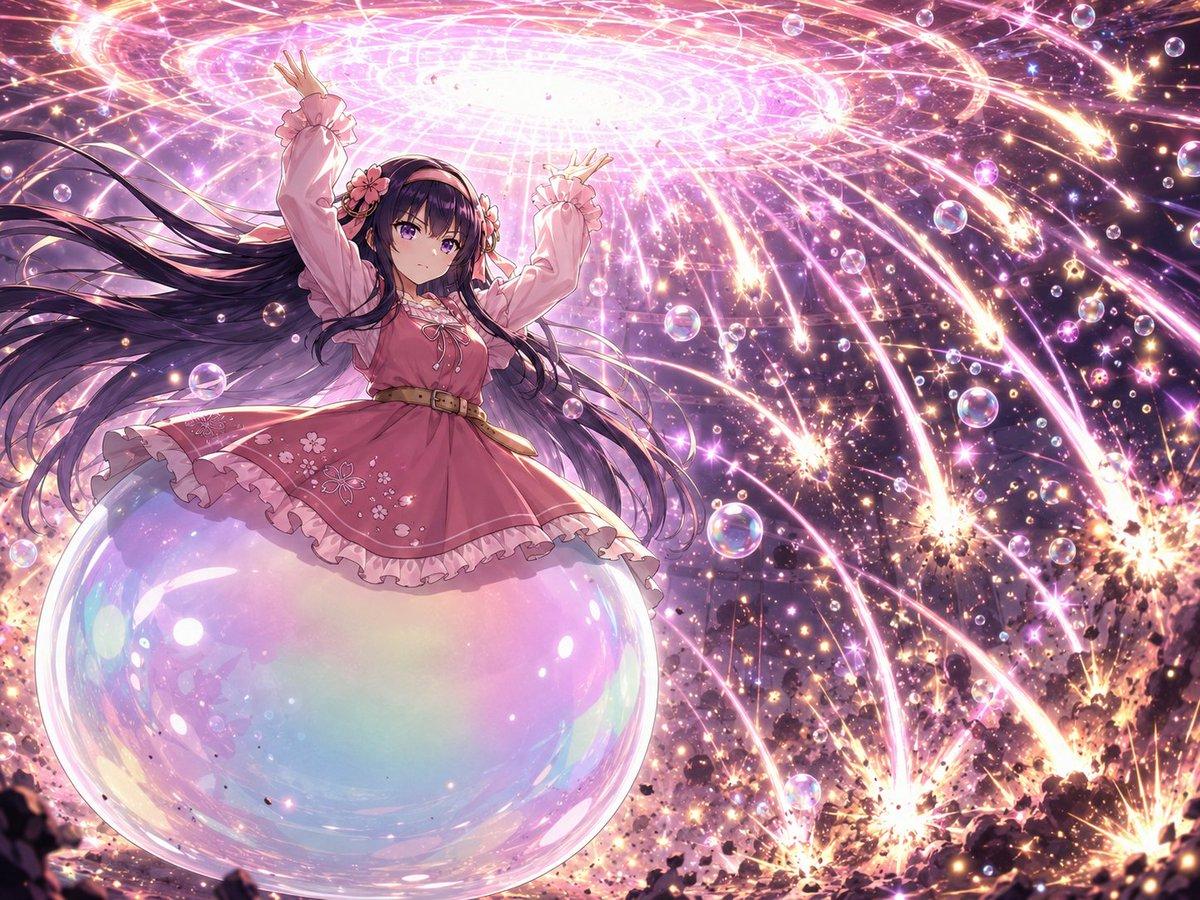 Magical Girl Starstorm on Bubble - AI image template preview
