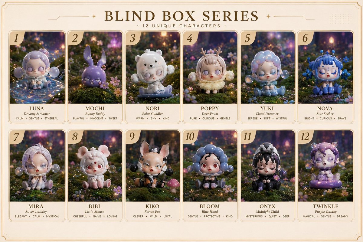 Fantasy Blind Box Character Series Poster - AI image template preview