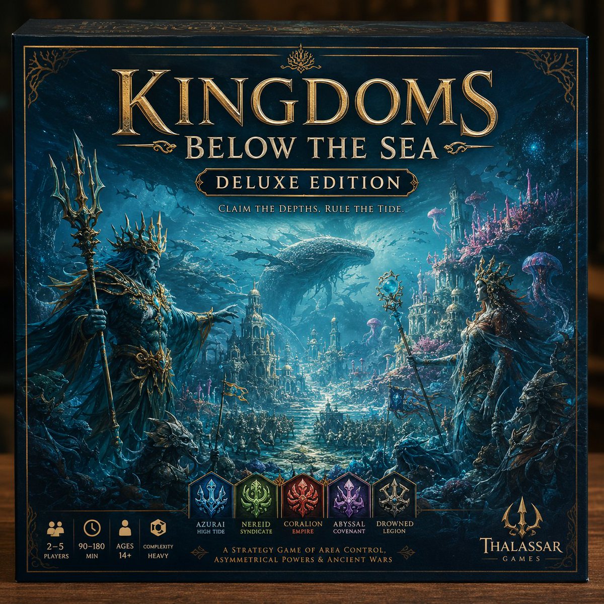 Deluxe Underwater Kingdom Board Game Box - AI image template preview