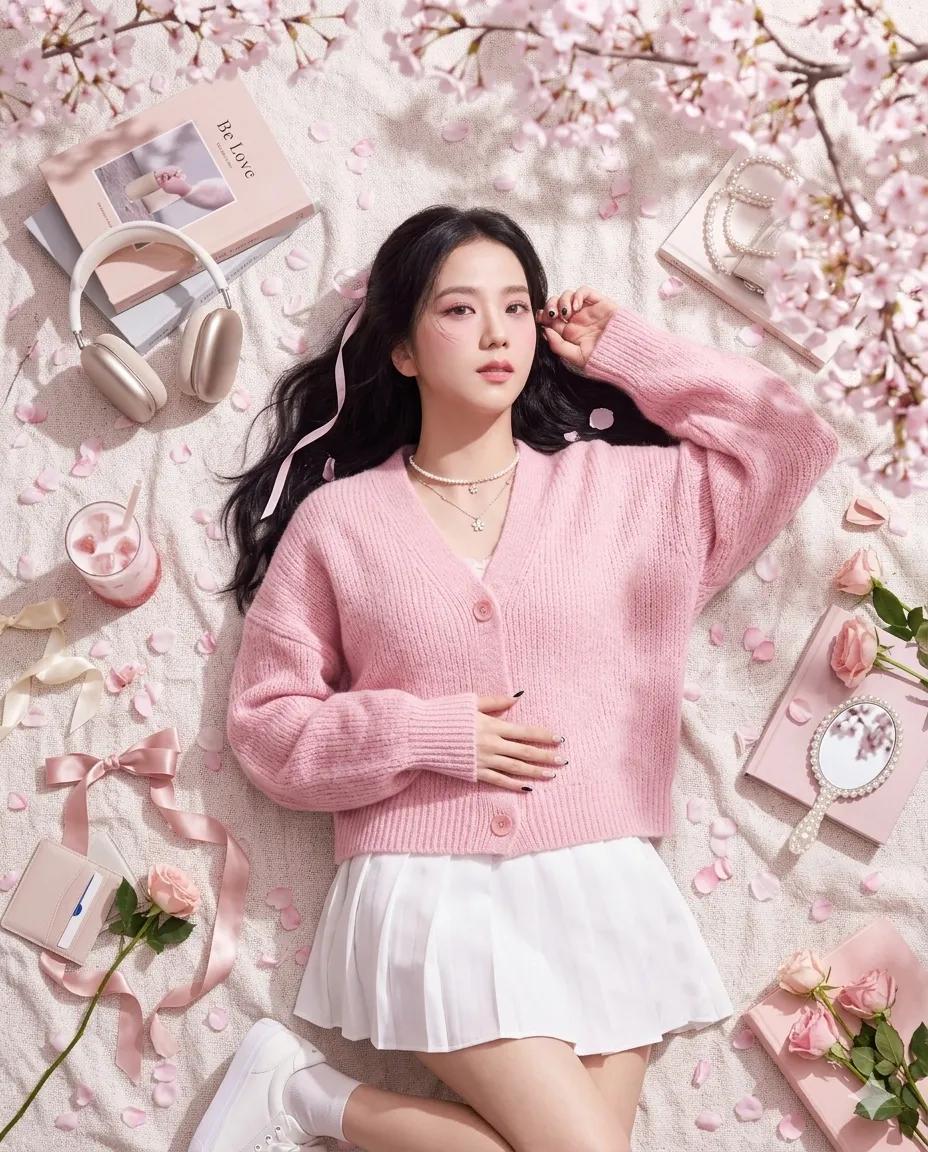 Dreamy Cherry Blossom Portrait - AI image template preview