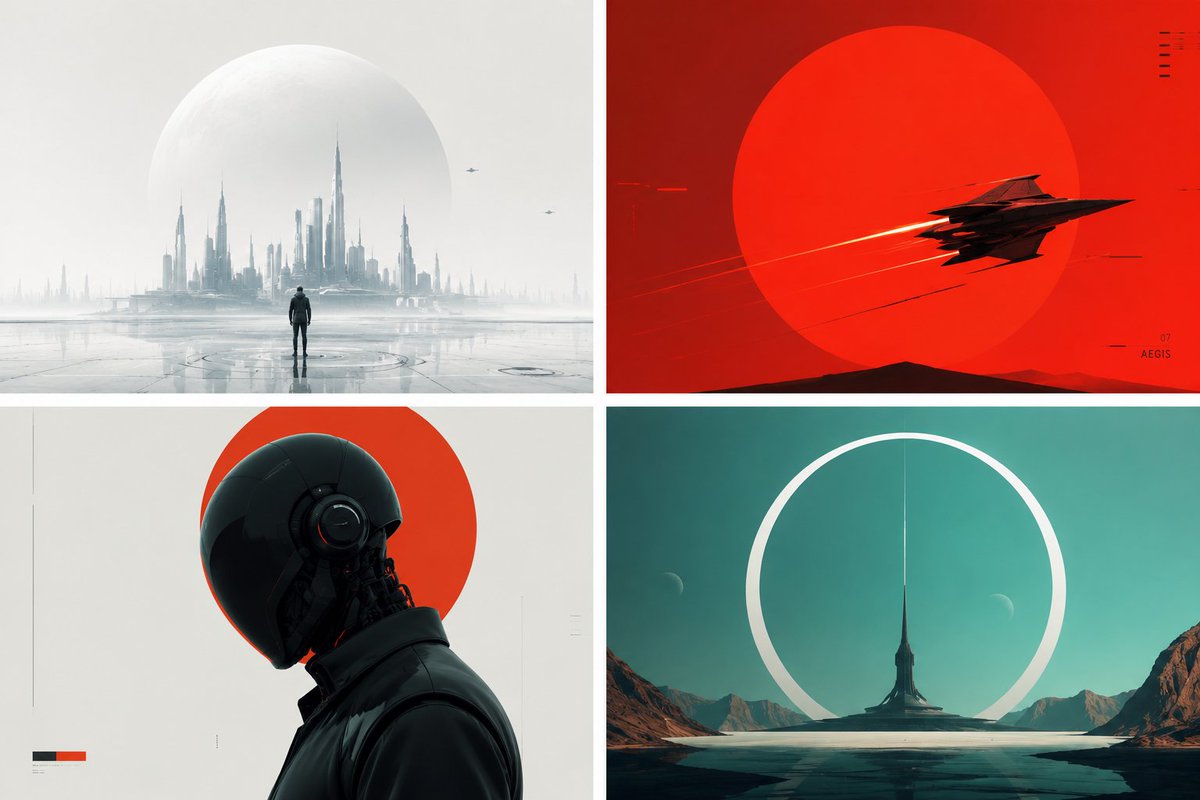 Minimalist Futuristic Concept Art - AI image template preview