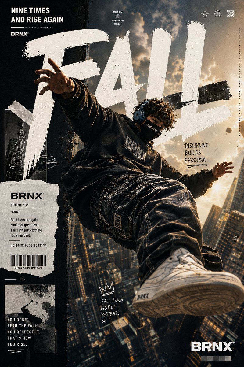 Streetwear Floating Poster Design - AI image template preview