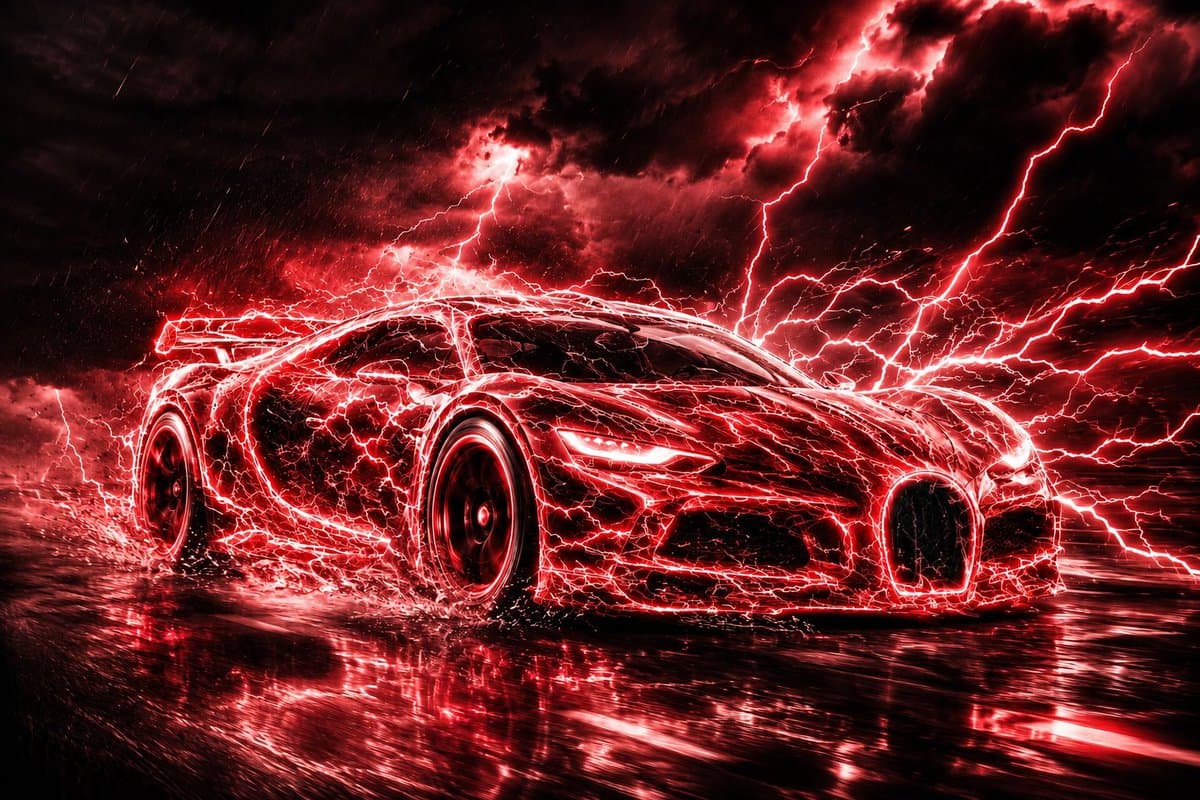 Lightning Bolt Supercar - AI image template preview