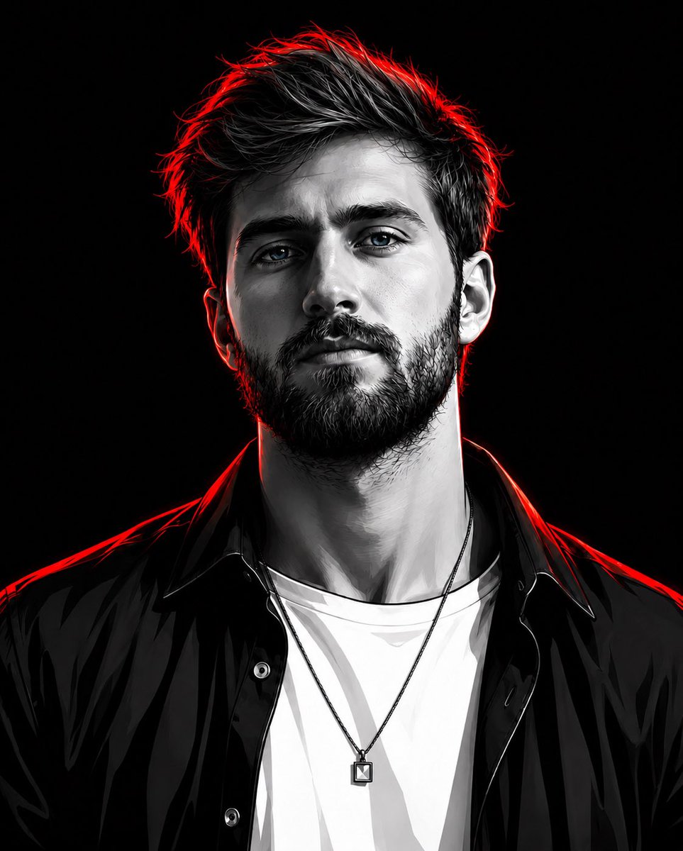 Cyberpunk Neon Rim Lighting Portrait - AI image template preview