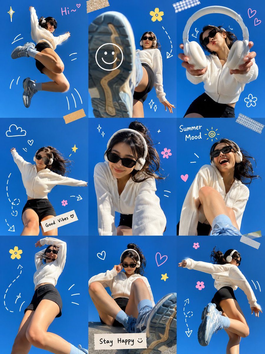 Gen Z Summer Photo Dump Collage - AI image template preview