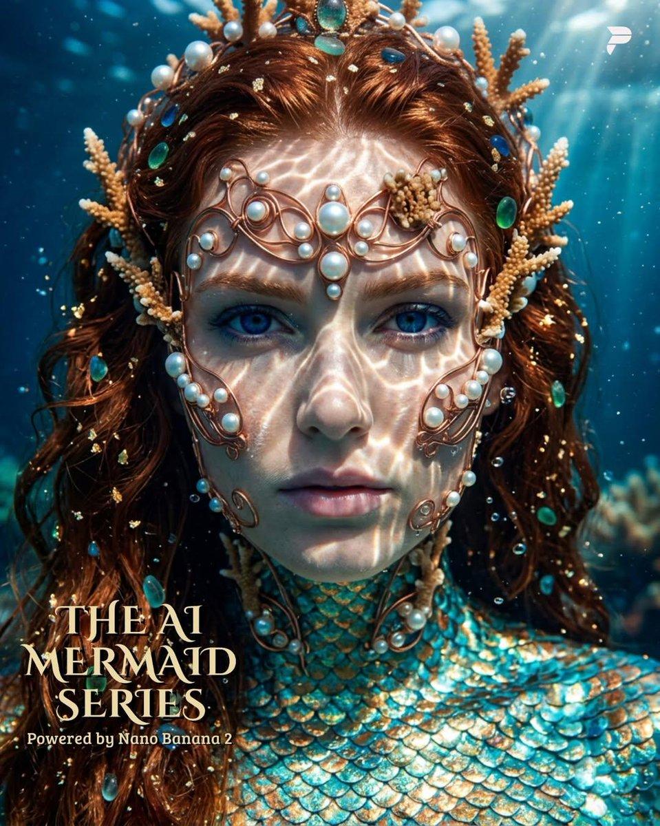 Hyper-Realistic Mermaid Sovereign Portrait - AI image template preview
