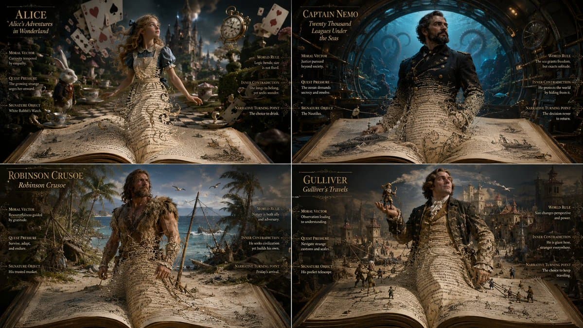 Living Manuscript Book Hero Grid - AI image template preview
