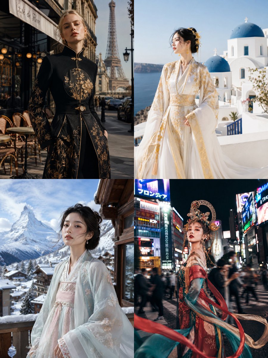 Visual Contrast Cultural Photography - AI image template preview