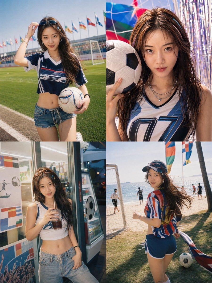 Detailed Summer World Cup Kpop Portrait Series - AI image template preview