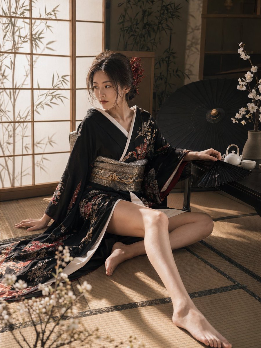 Yakuza Heiress Japanese Style Portrait Set - AI image template preview