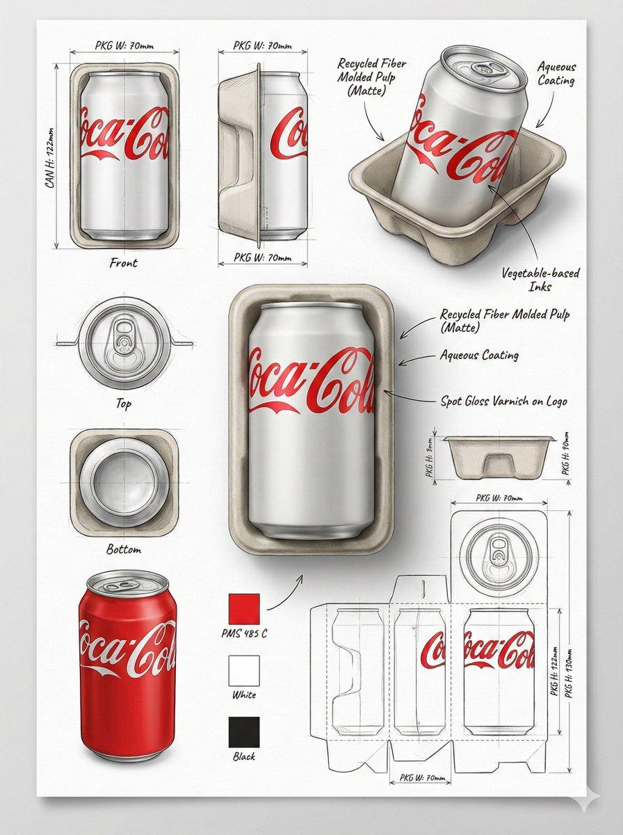 Industrial Packaging Design Sheet - AI image template preview