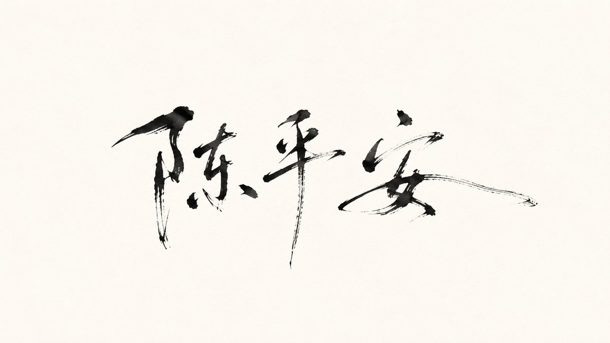Minimalist Oriental Ink Signature Design - AI image template preview