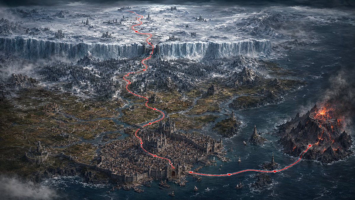 Dark Fantasy Route Map - AI image template preview