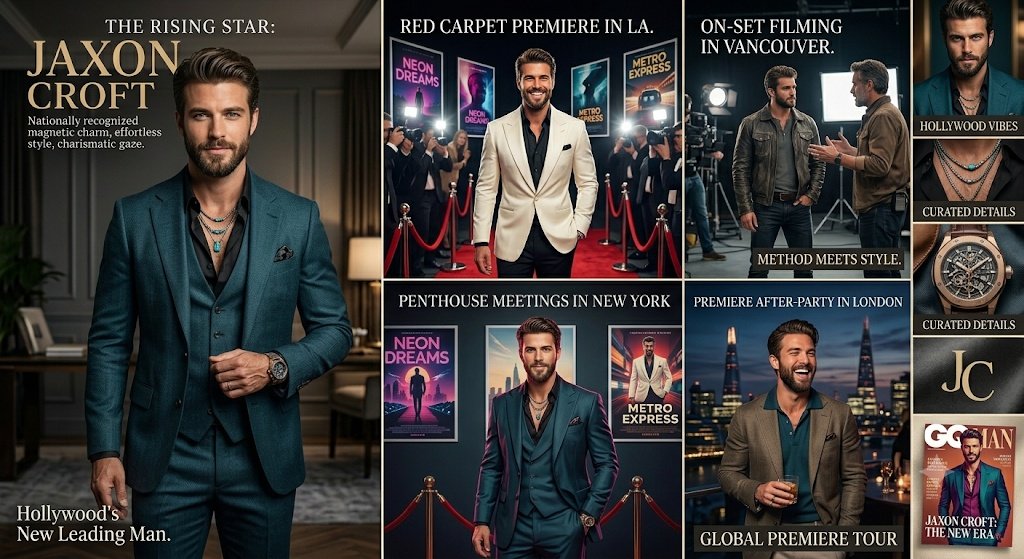 Hollywood Star Editorial Collage - AI image template preview