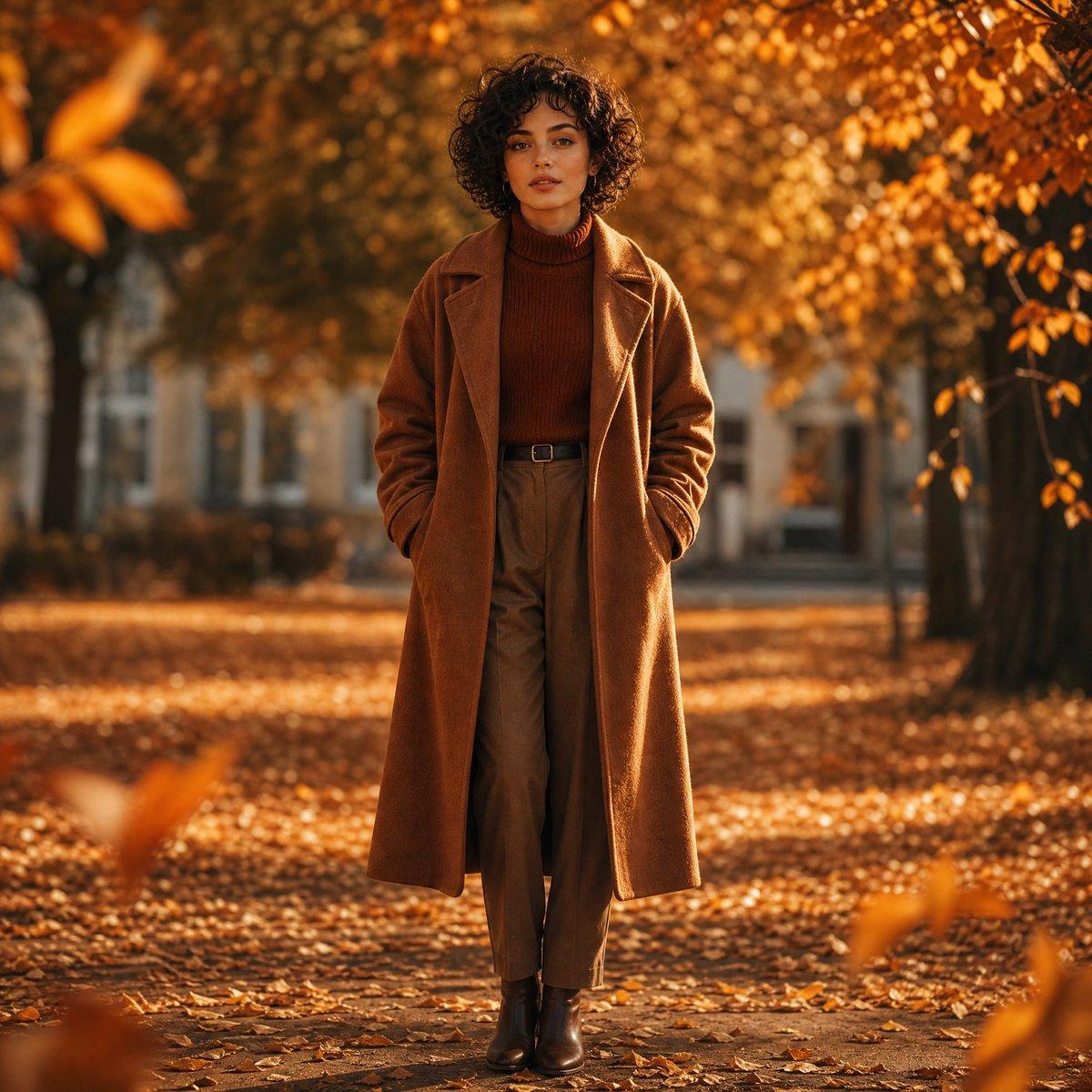 Cinematic Autumn Fashion Portrait - AI image template preview