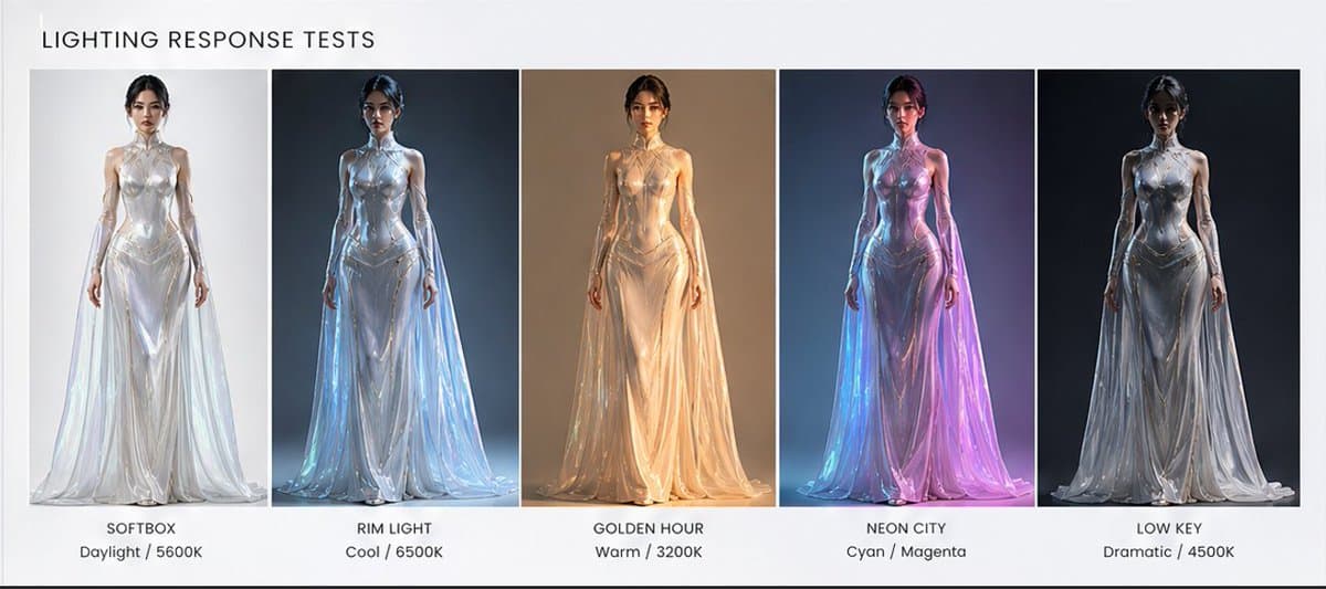 Fashion Lighting Response Test Sheet - AI image template preview