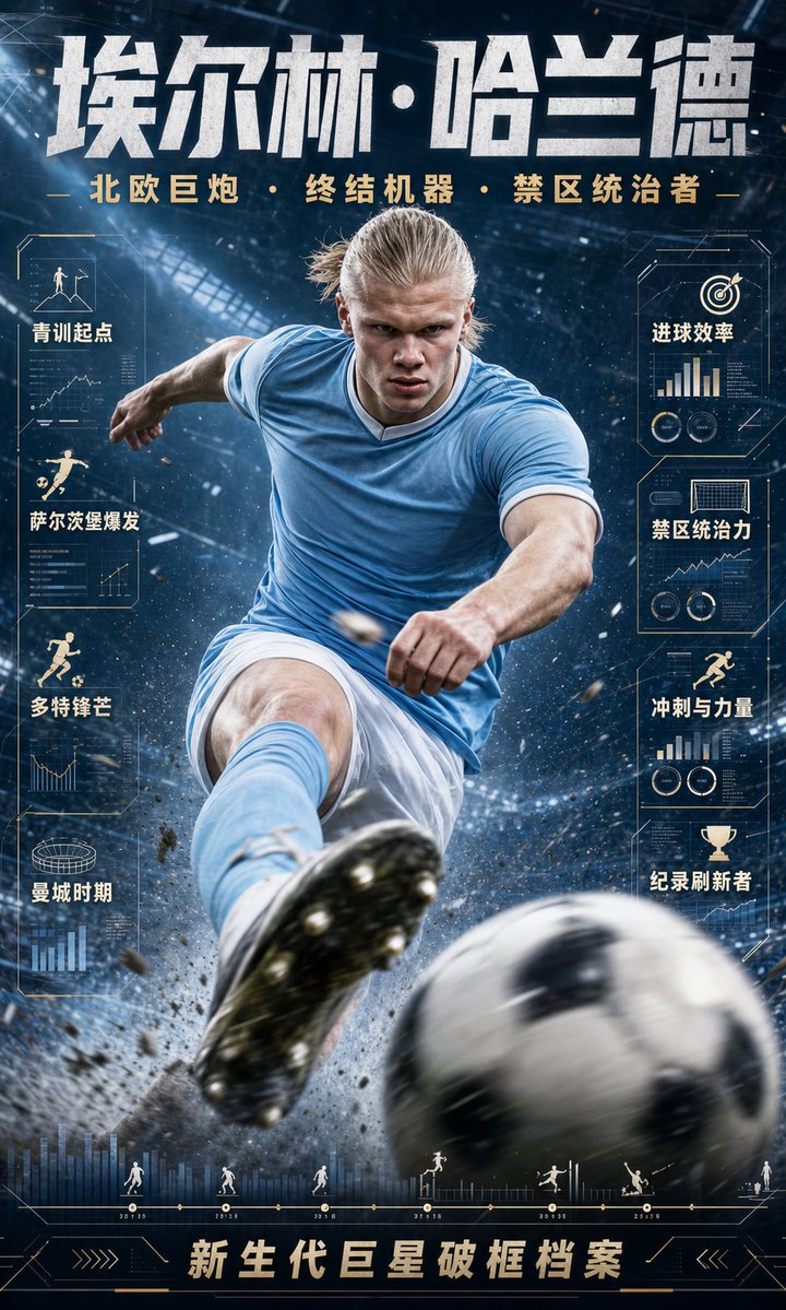 Haaland Futuristic Football Poster - AI image template preview