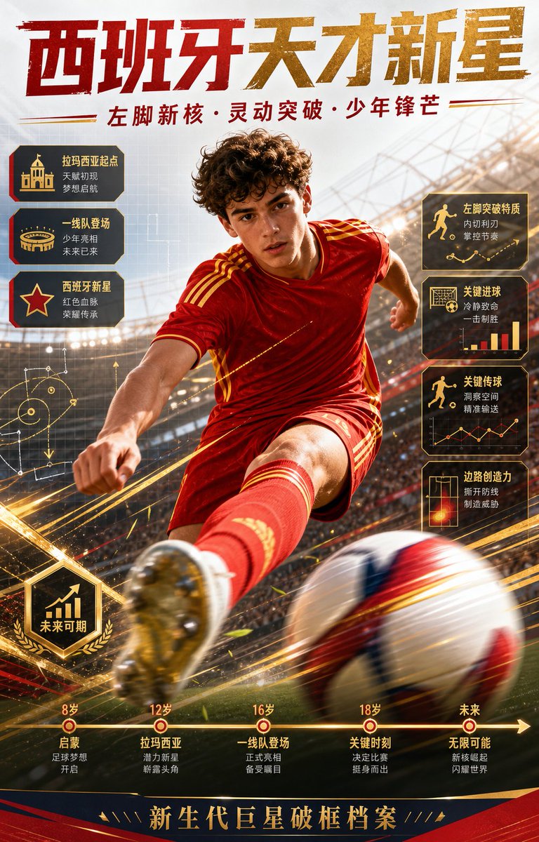 Spanish Football Prodigy Poster - AI image template preview