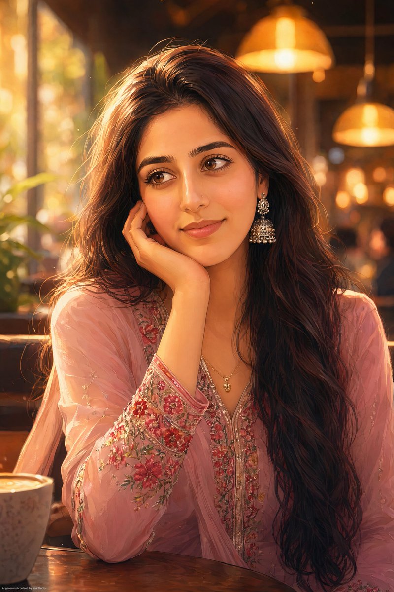 Anime Portrait of South Asian Woman - AI image template preview