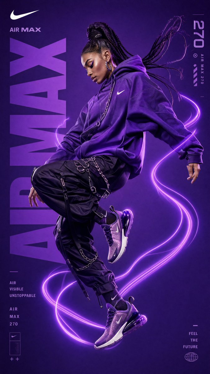 Futuristic Nike Sportswear Campaign - AI image template preview