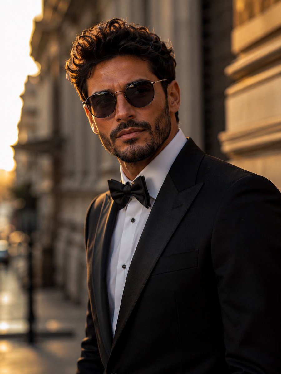 Tuxedo European Street Portrait - AI image template preview