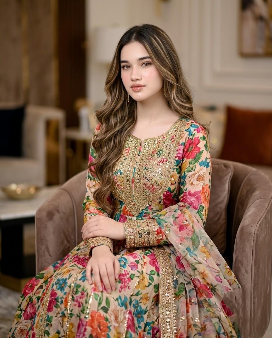 Pakistani Designer Fashion Portrait - AI image template preview