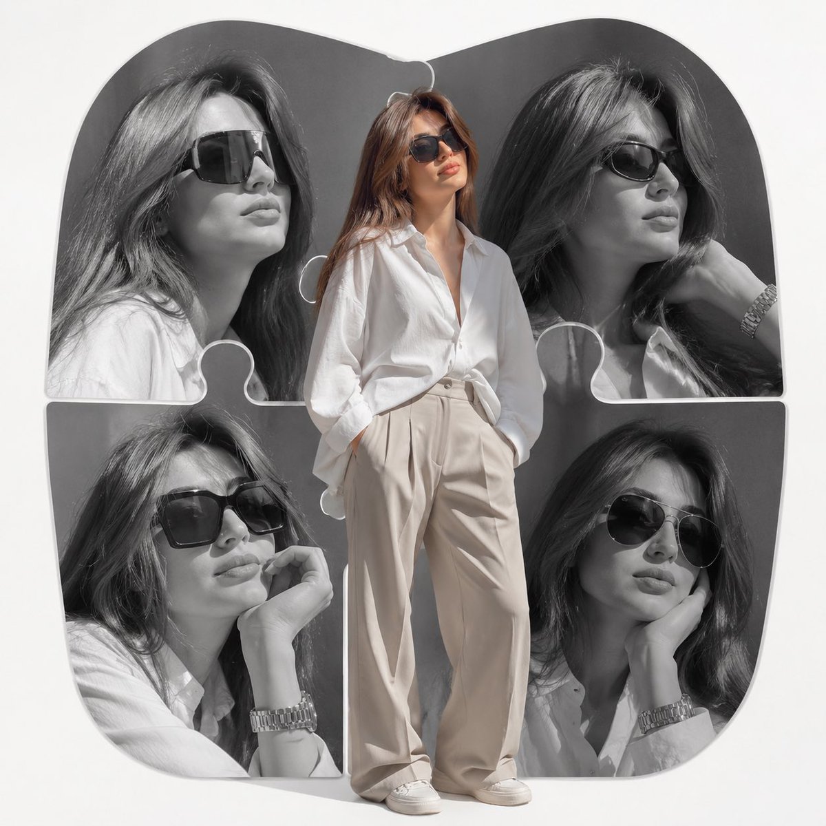 High-End Fashion Editorial Collage - AI image template preview
