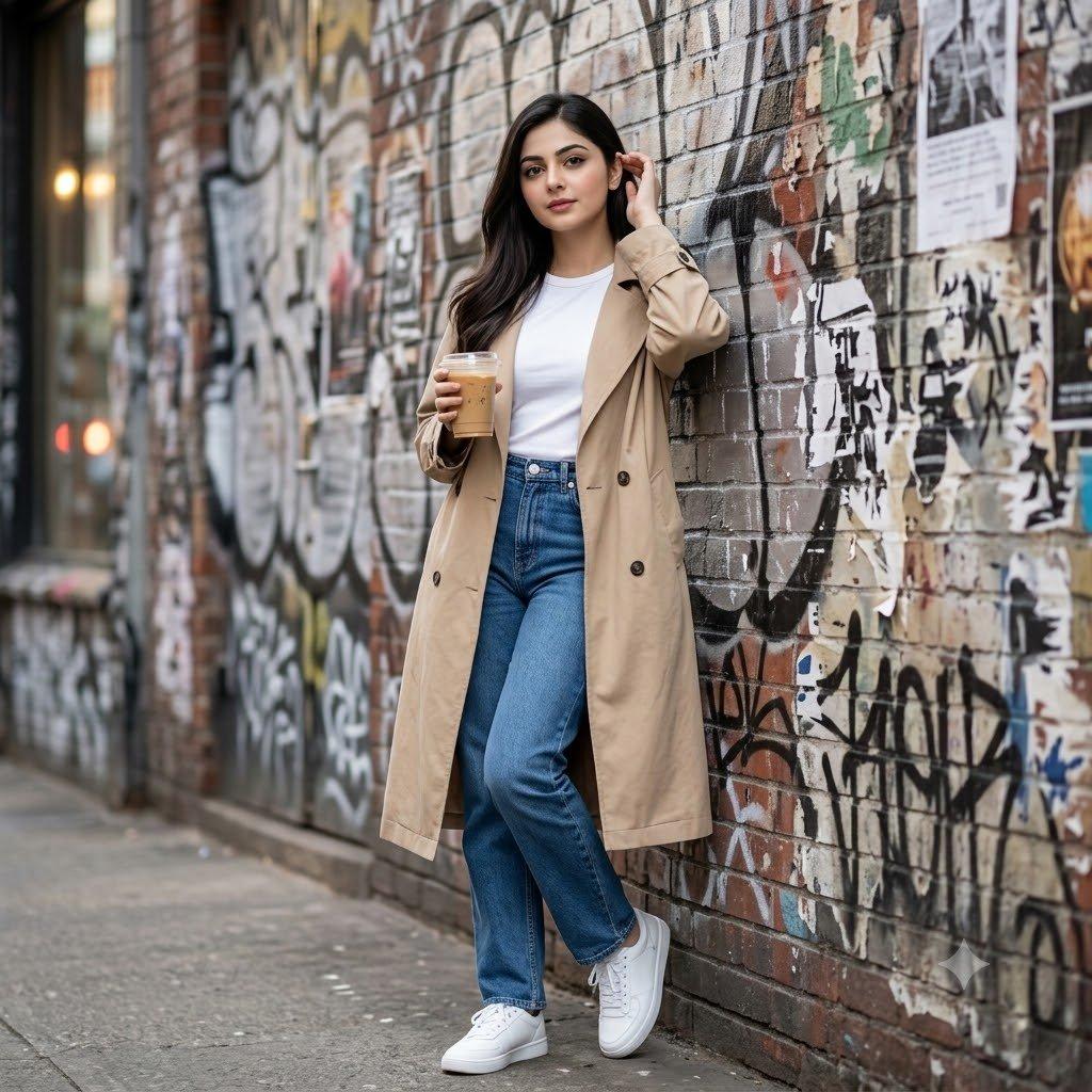 Urban Graffiti Brick Wall Portrait - AI image template preview
