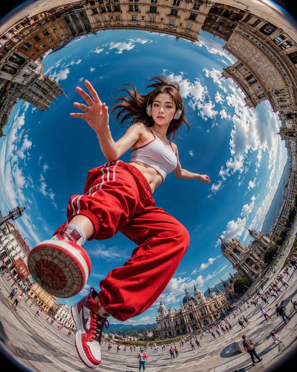 Fisheye Urban Tiny Planet Shot - AI image template preview