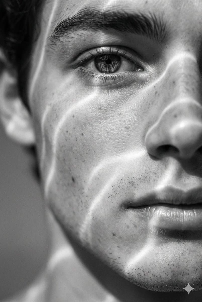 Monochrome Macro Luminous Portrait - AI image template preview