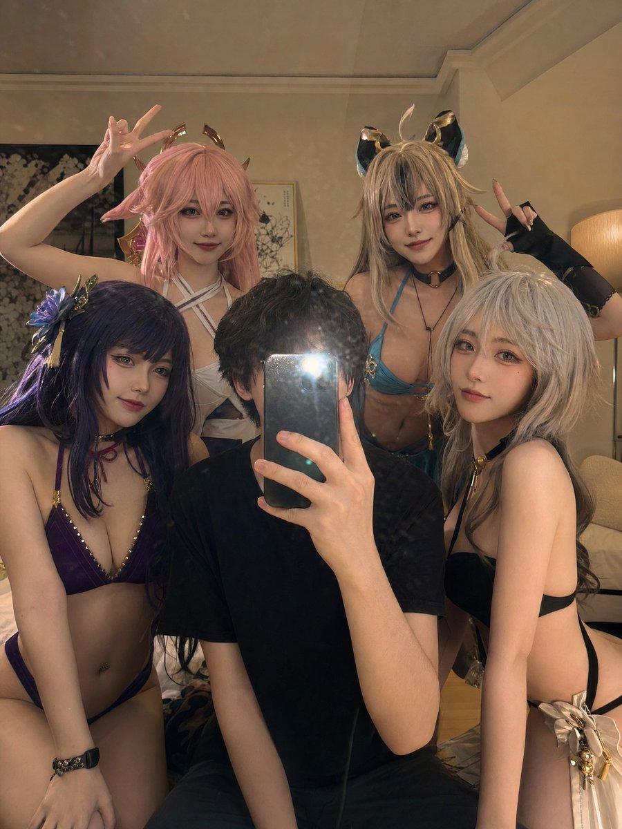 Anime Cosplay Mirror Selfie - AI image template preview