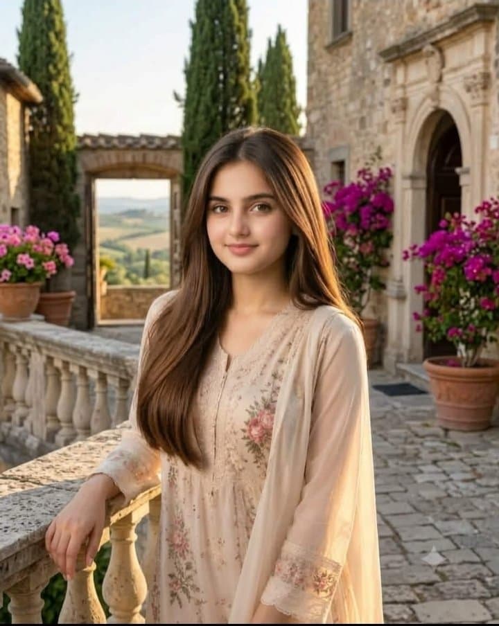 Golden Hour Villa Portrait - AI image template preview