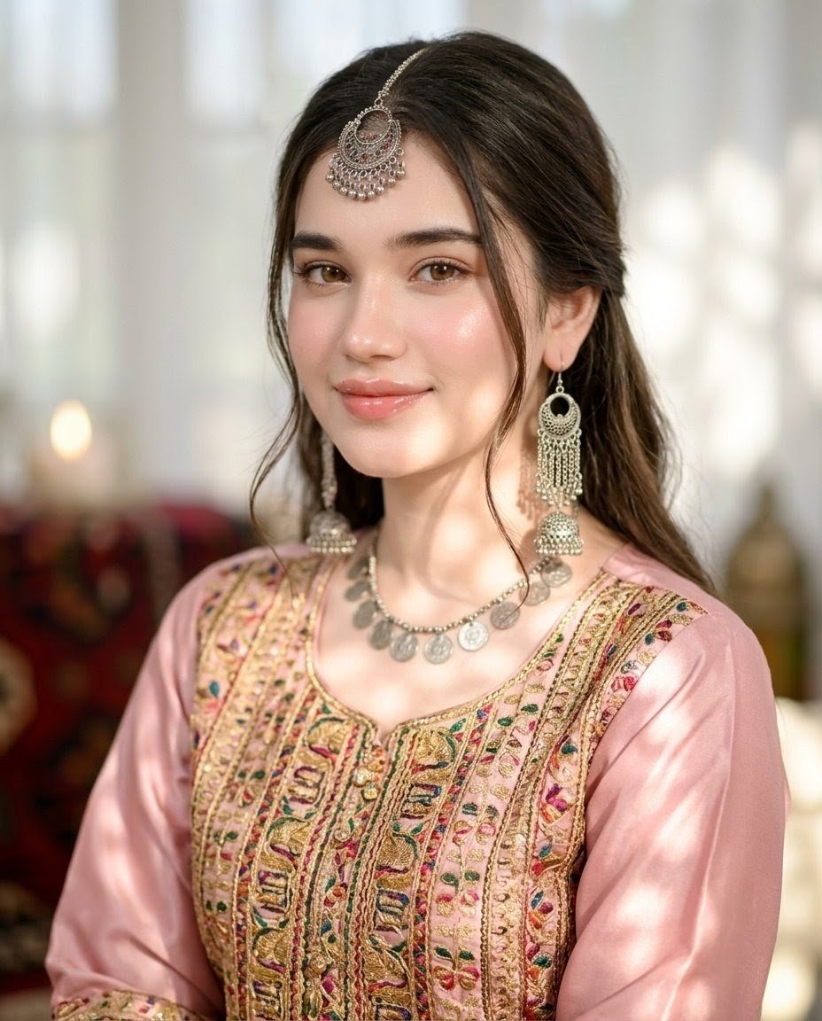 Pashtoon Dress Portrait with Obscured Face - AI image template preview