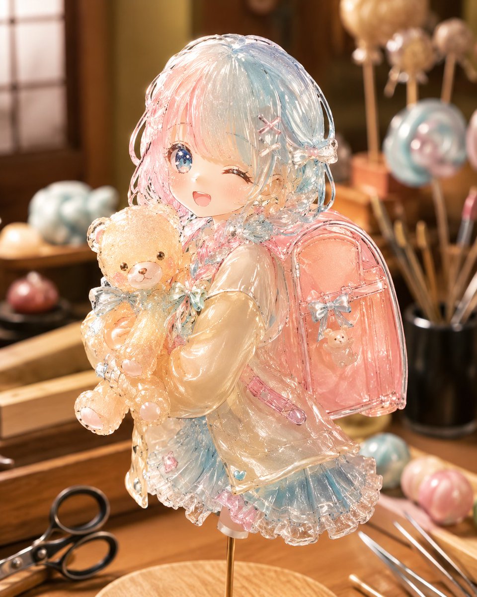 Anime Girl Candy Sculpture - AI image template preview