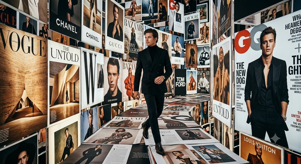 Luxury Fashion Magazine Corridor - AI image template preview