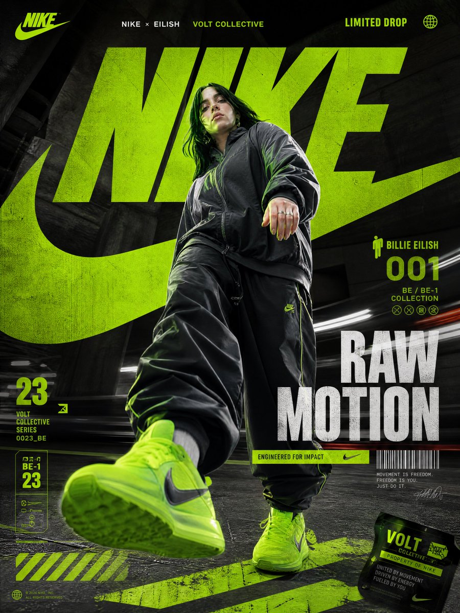 Nike Raw Motion Streetwear Poster - AI image template preview