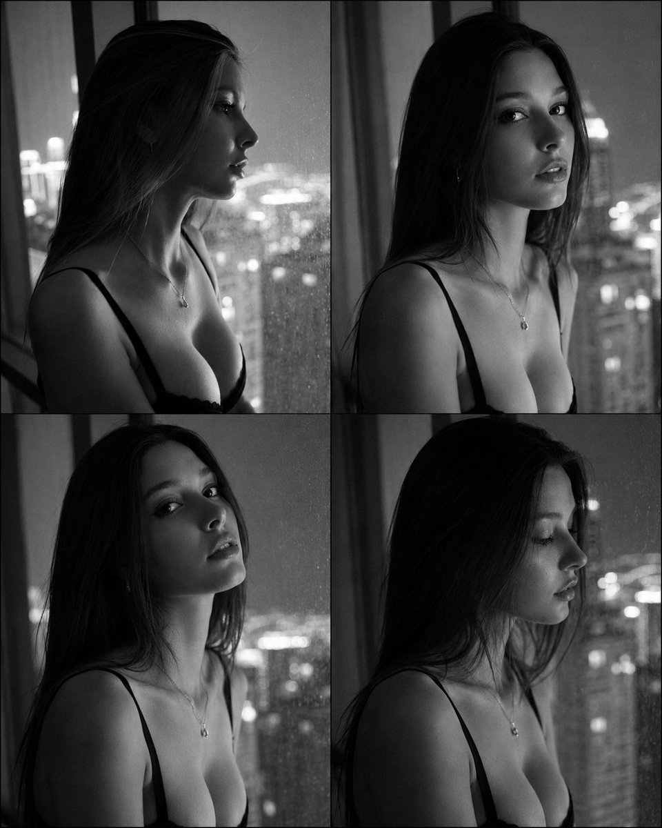 Fashion Casting Contact Sheet Portrait - AI image template preview