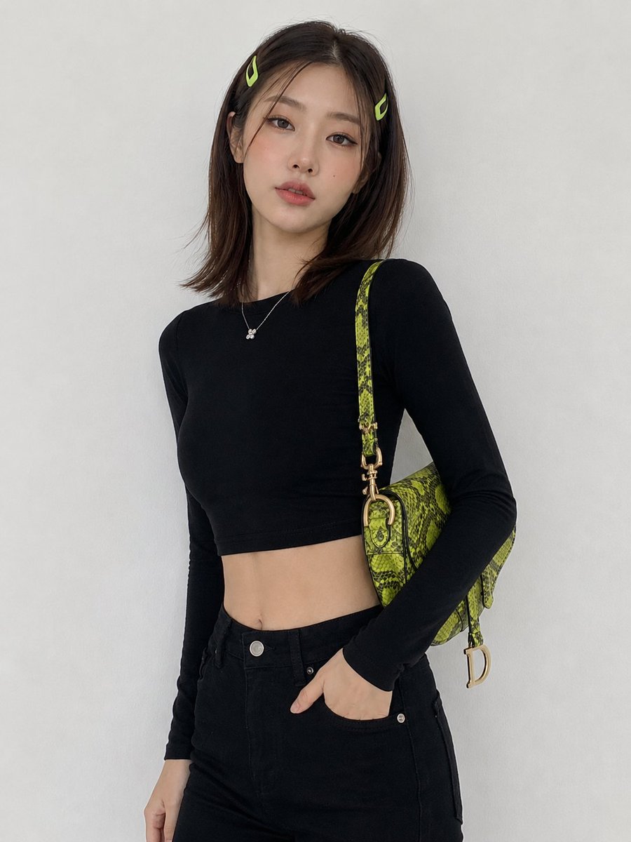 Korean Fashion Model Studio Portrait - AI image template preview