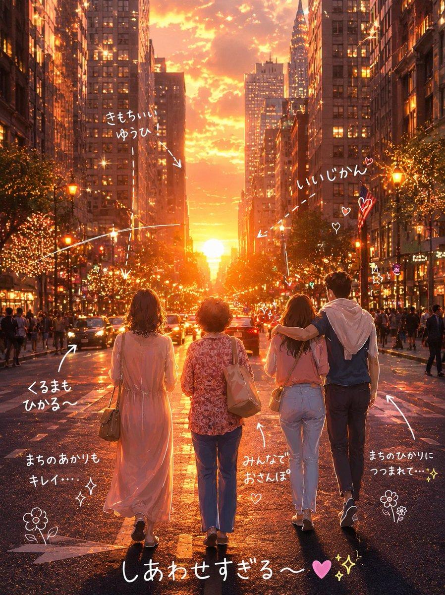 Cinematic Golden Hour City Sunset Illustration - AI image template preview