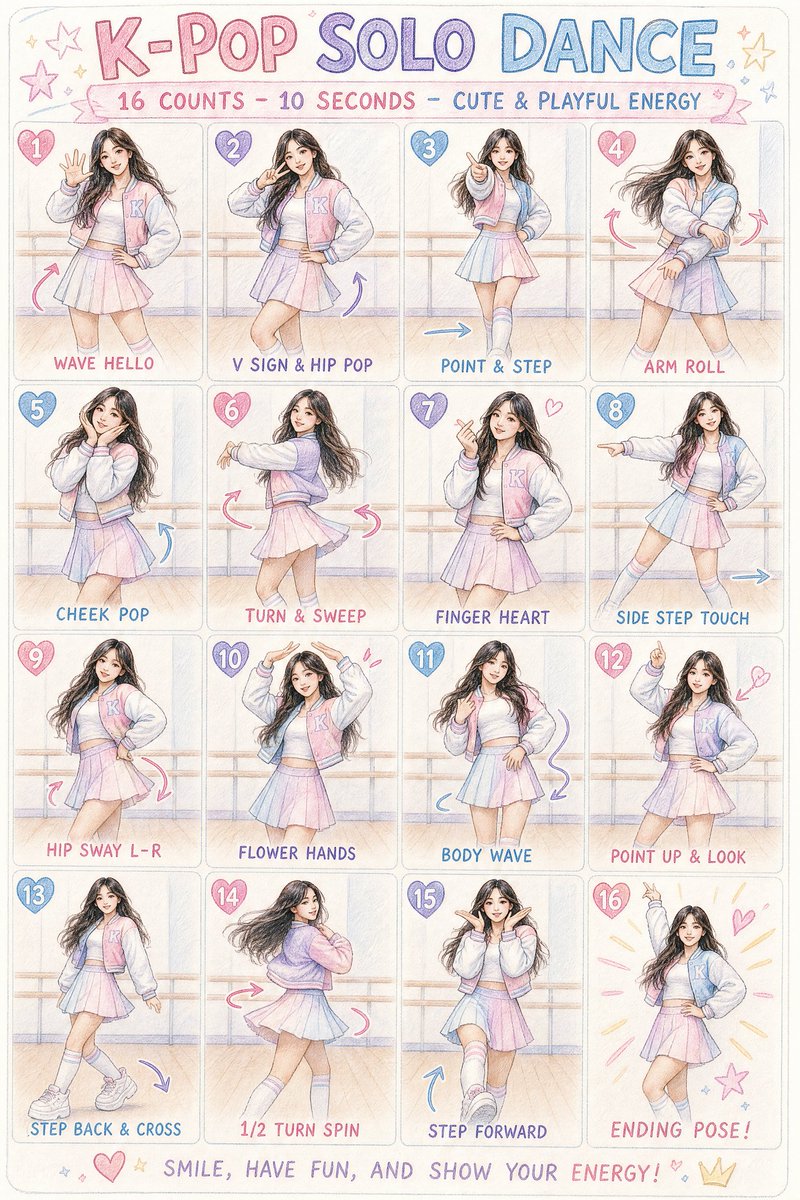 K-pop Dance Choreography Infographic - AI image template preview