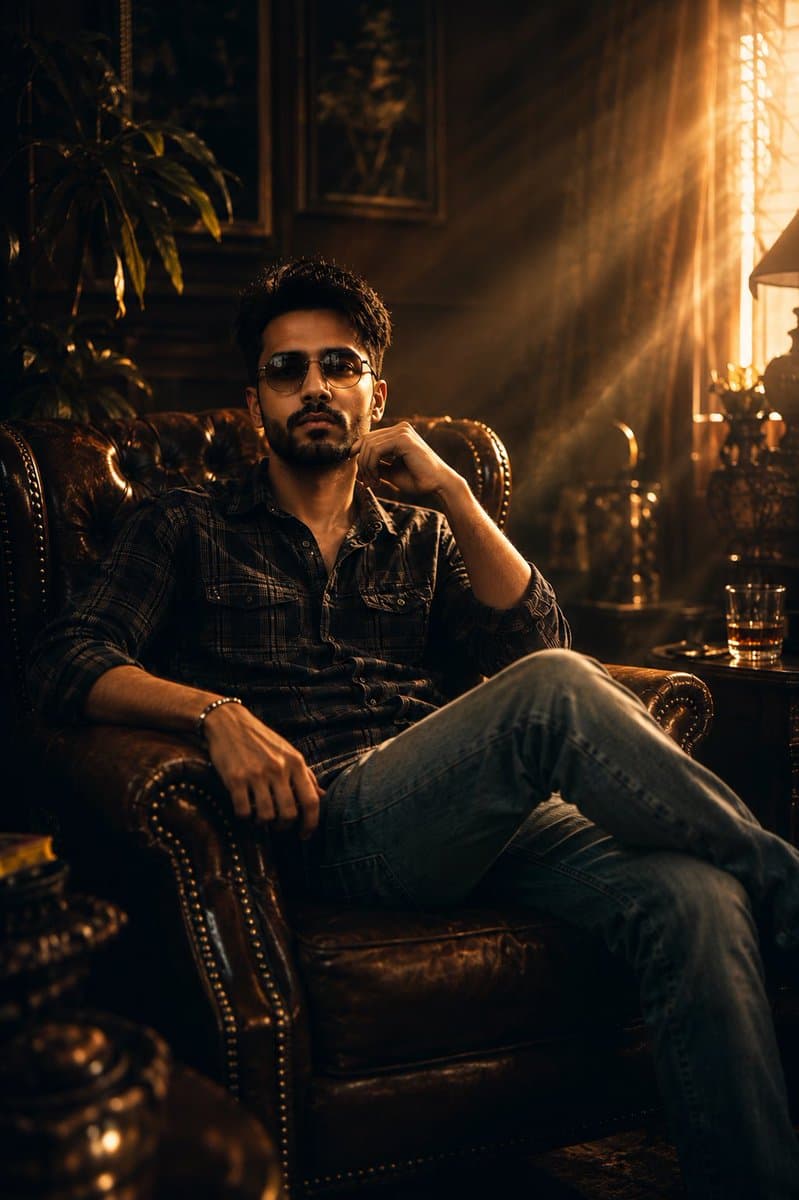 Cinematic Moody Portrait - AI image template preview