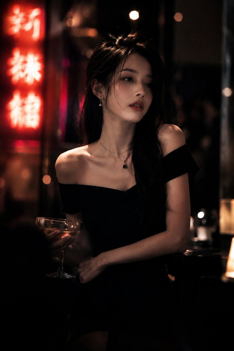 Realistic Cinematic Portrait in Luxury Bar - AI image template preview