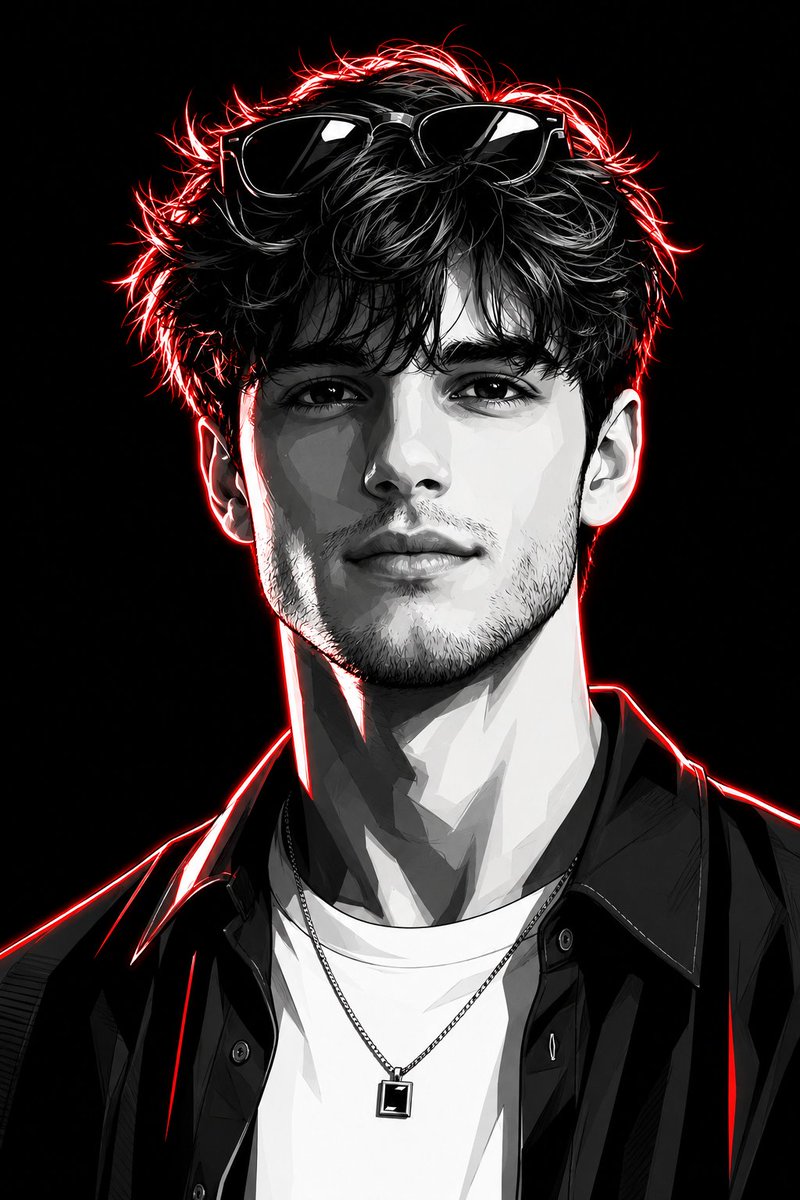 Neon Graphic Novel Character Transformation - AI image template preview
