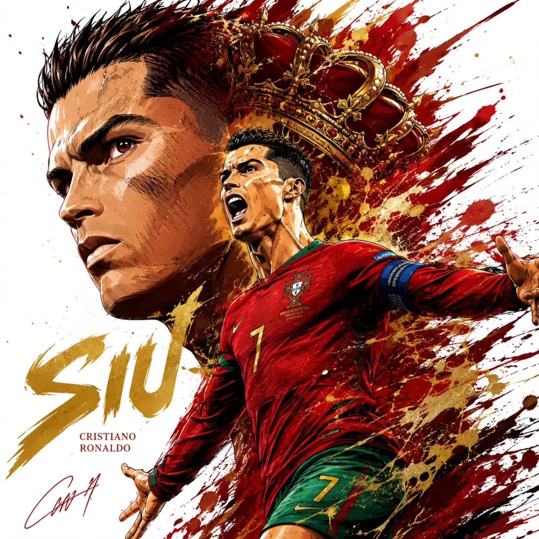 Dynamic Football Superstar Illustration - AI image template preview