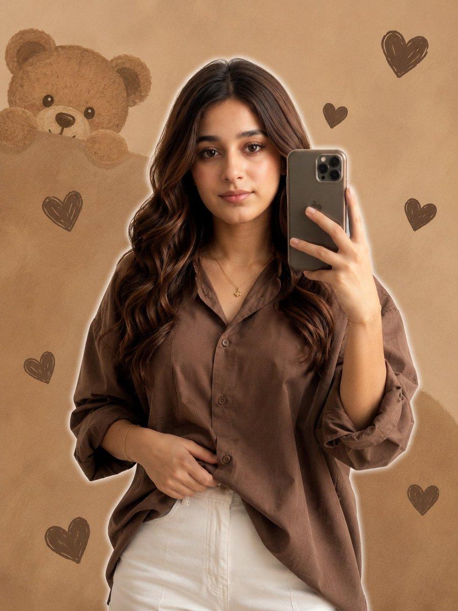 Realistic Girl Mirror Selfie - AI image template preview