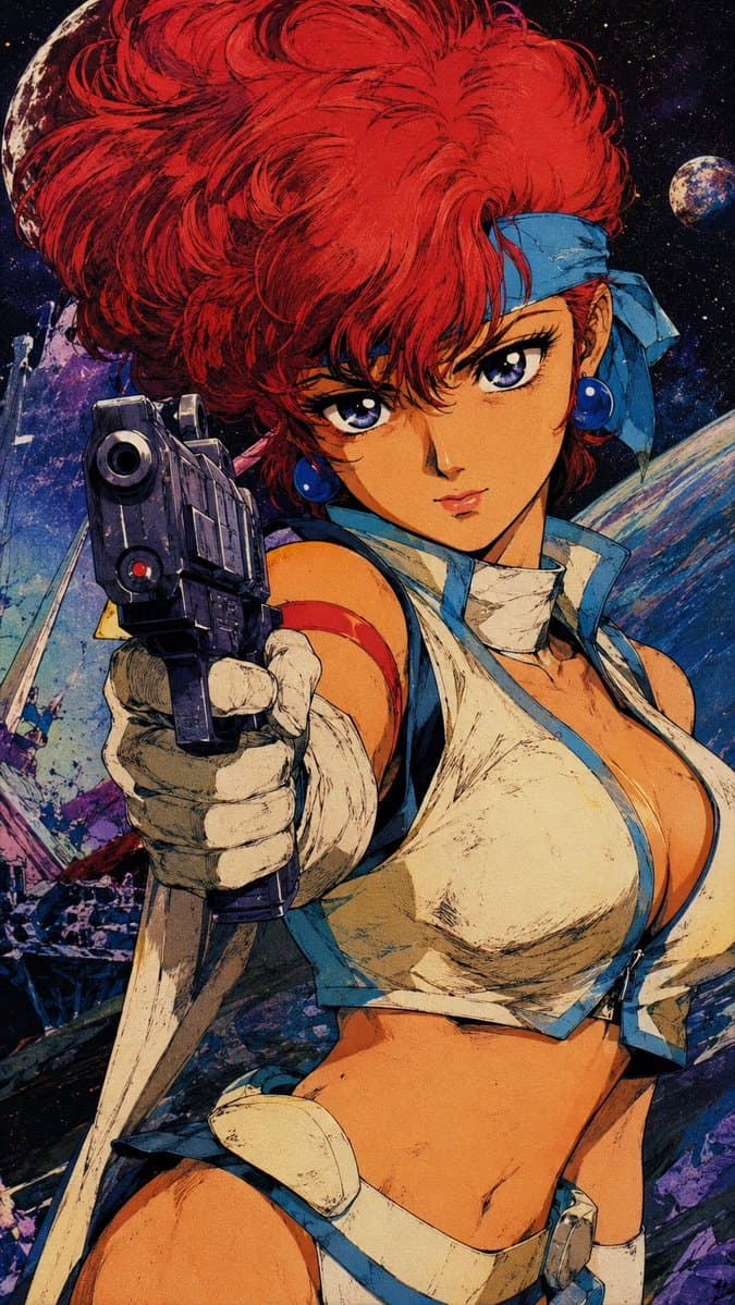 Retro Japanese Anime Wallpaper - AI image template preview