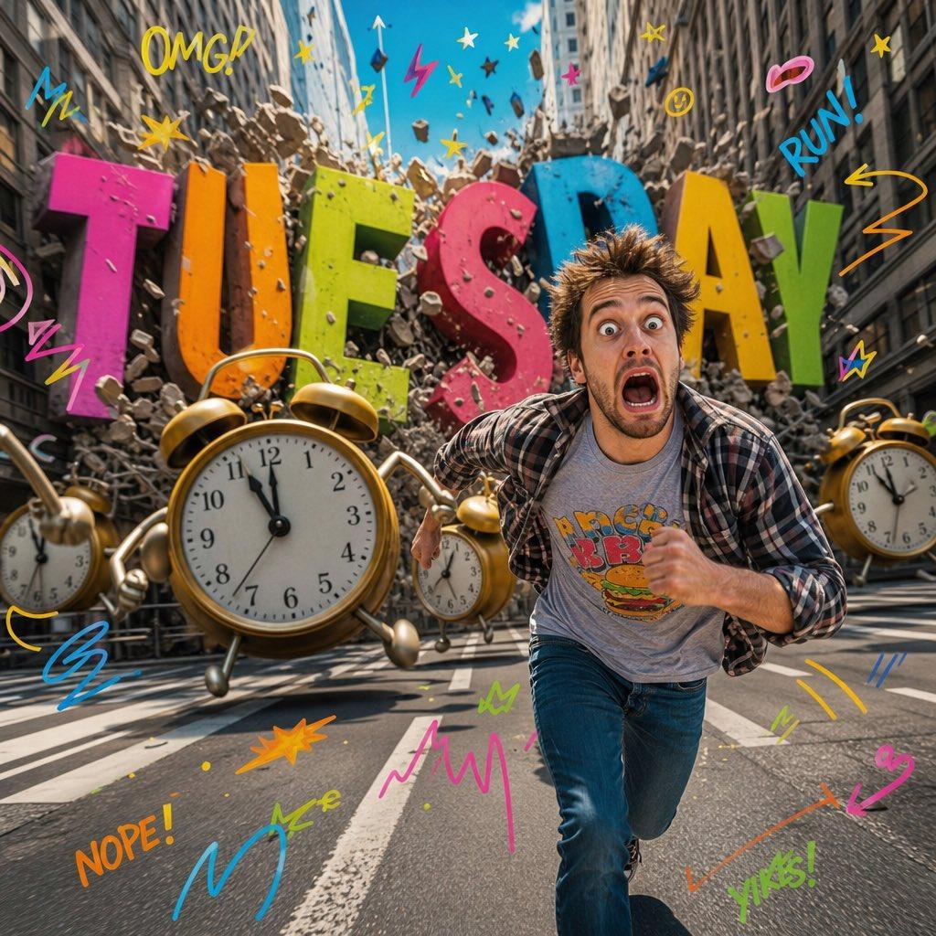 Surreal Pop-Art Tuesday Chaos - AI image template preview