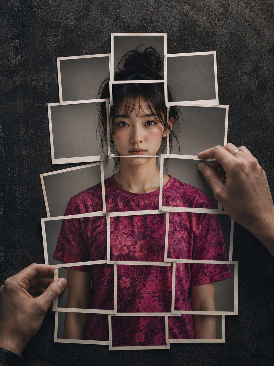 Layered Photo Print Figure - AI image template preview