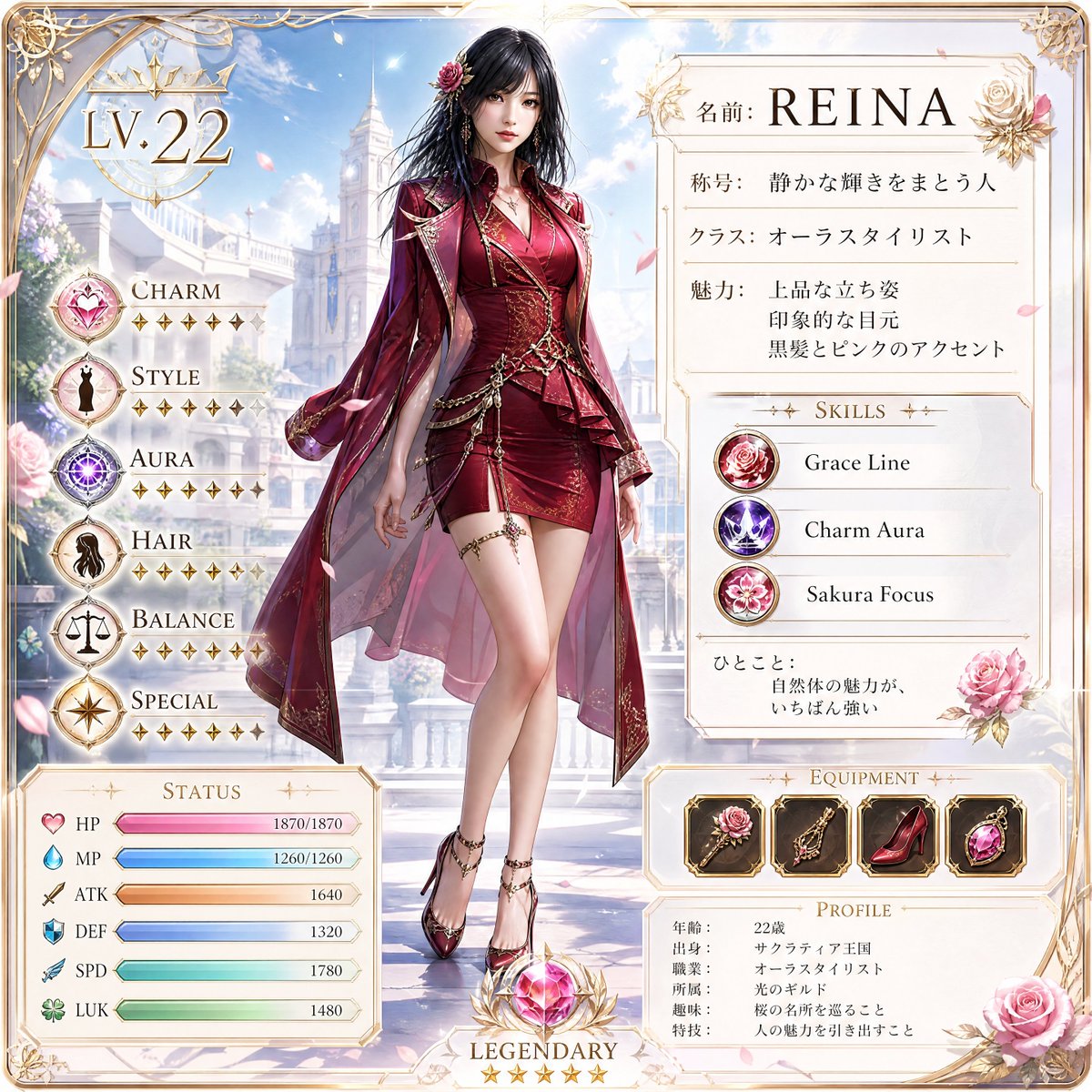 Premium RPG Character Card UI - AI image template preview